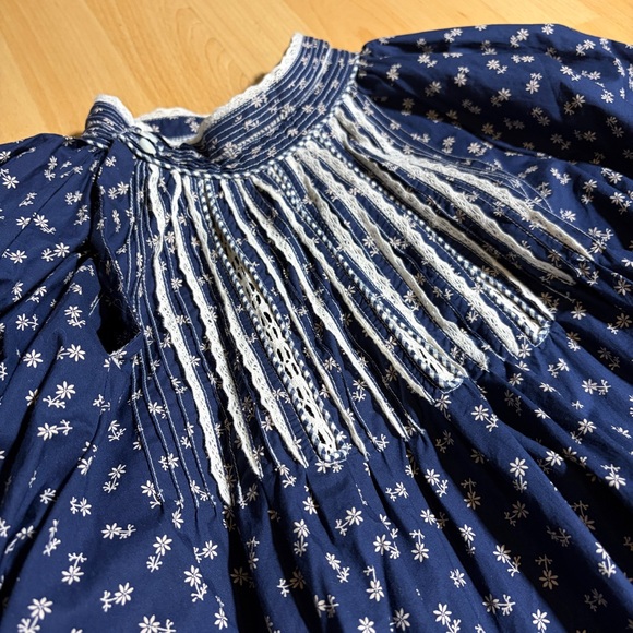 Doen Beatrice Navy and White Floral Mini Dress Cotton Poplin - Picture 10 of 14